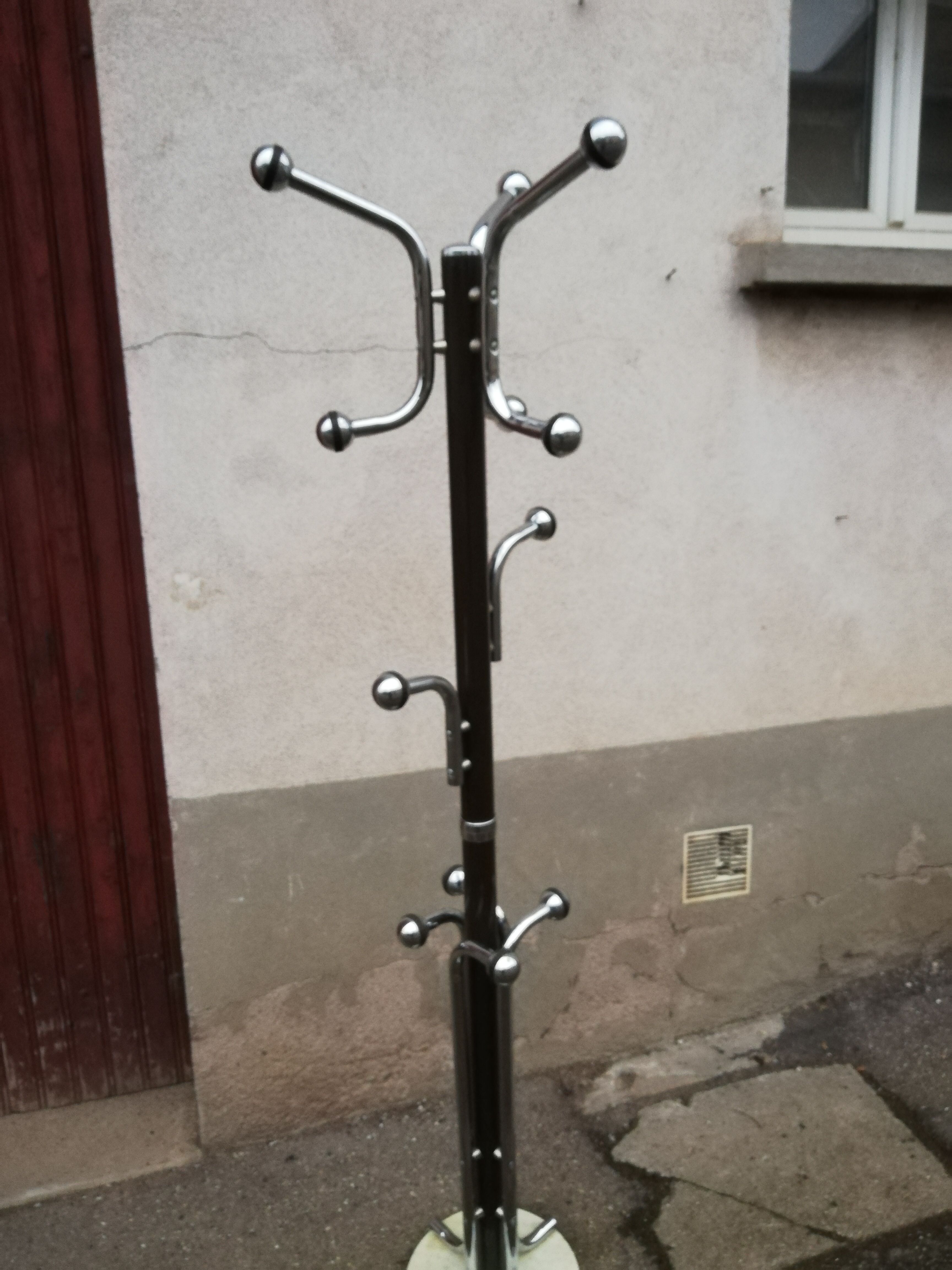 Vintage metal and marble coat rack