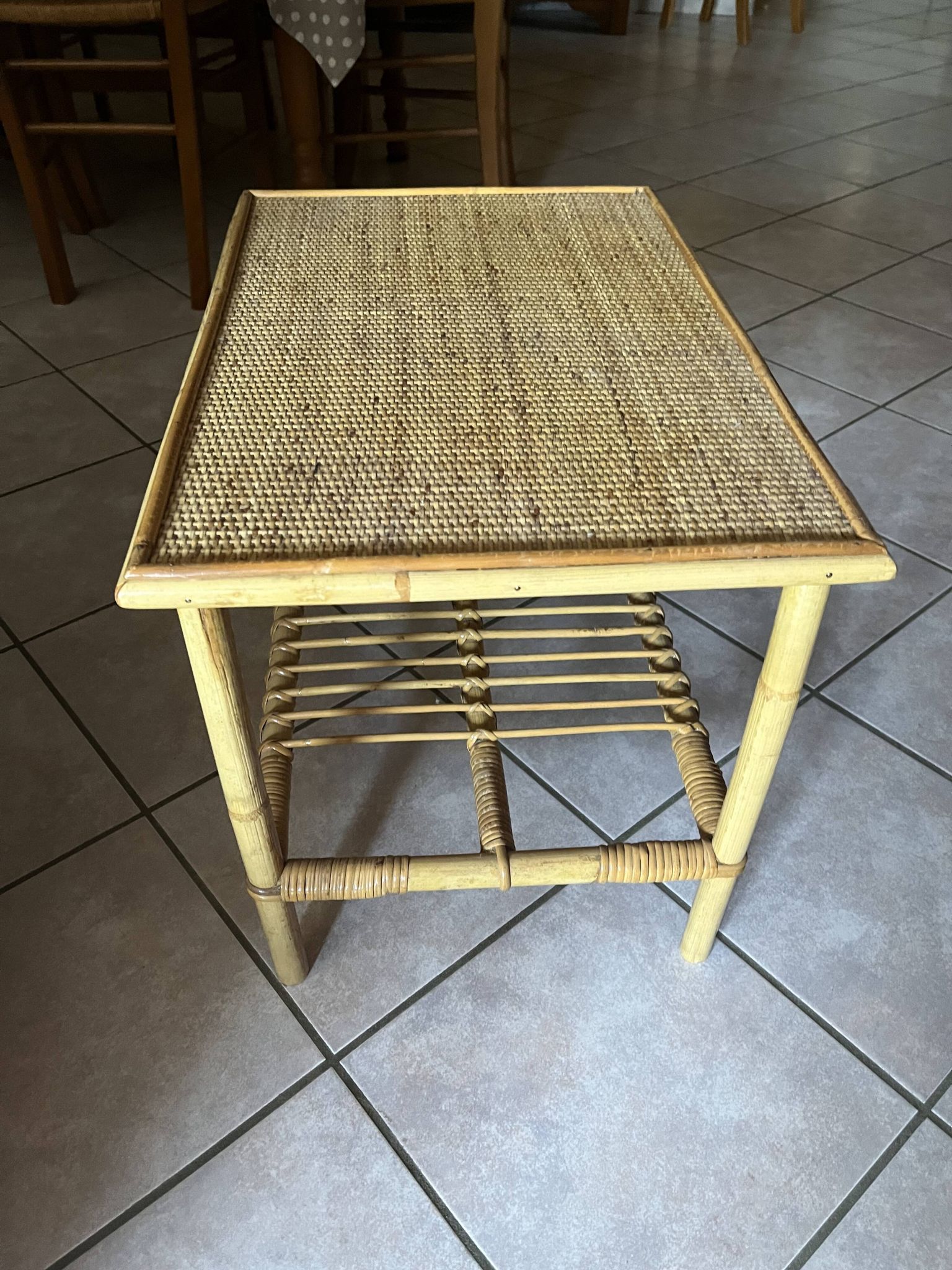 Bamboo and rattan coffee table
