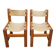 Pair of elm and leather chairs by Maison Regain