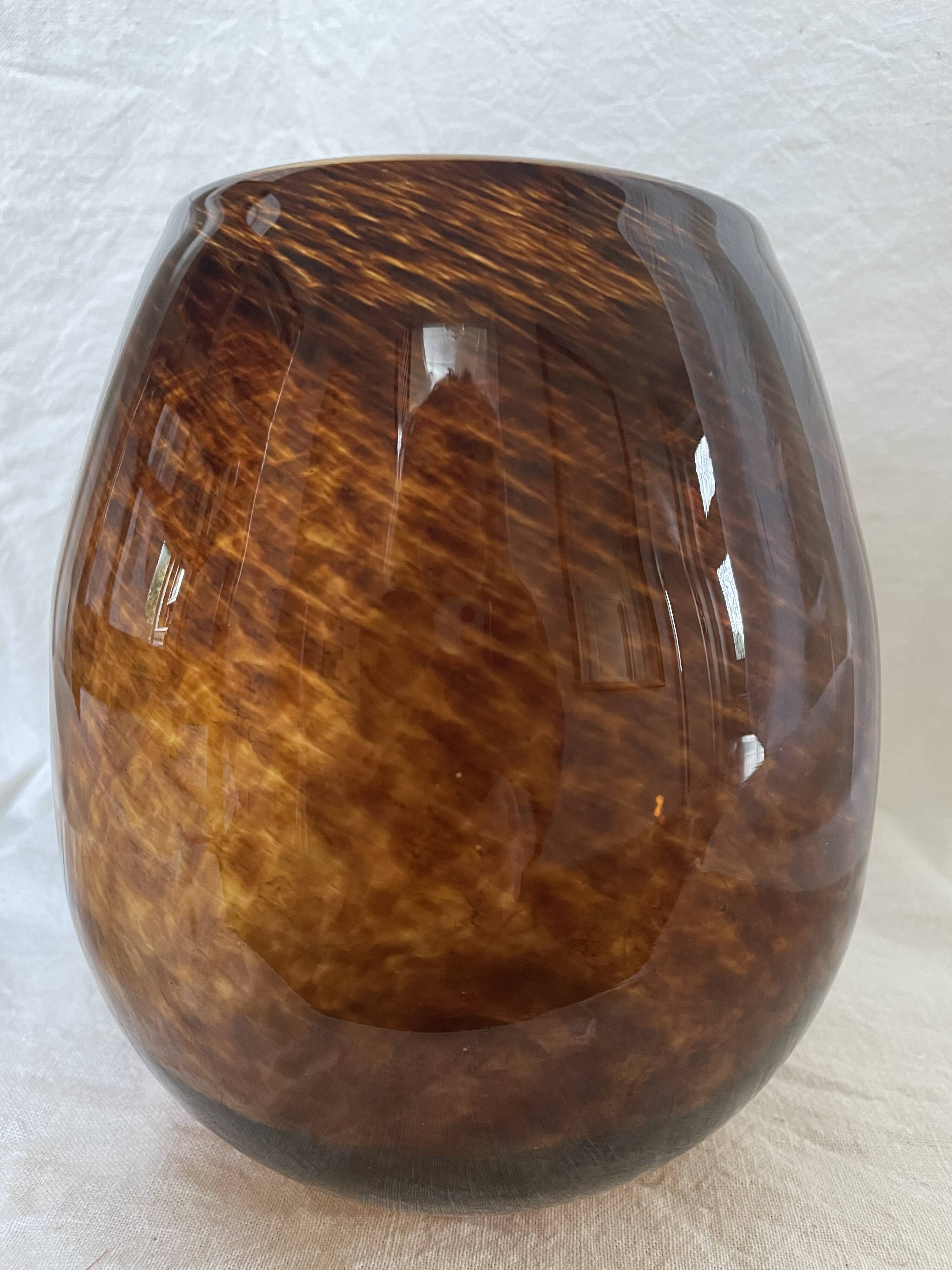 Amber glass vase