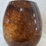 Amber glass vase