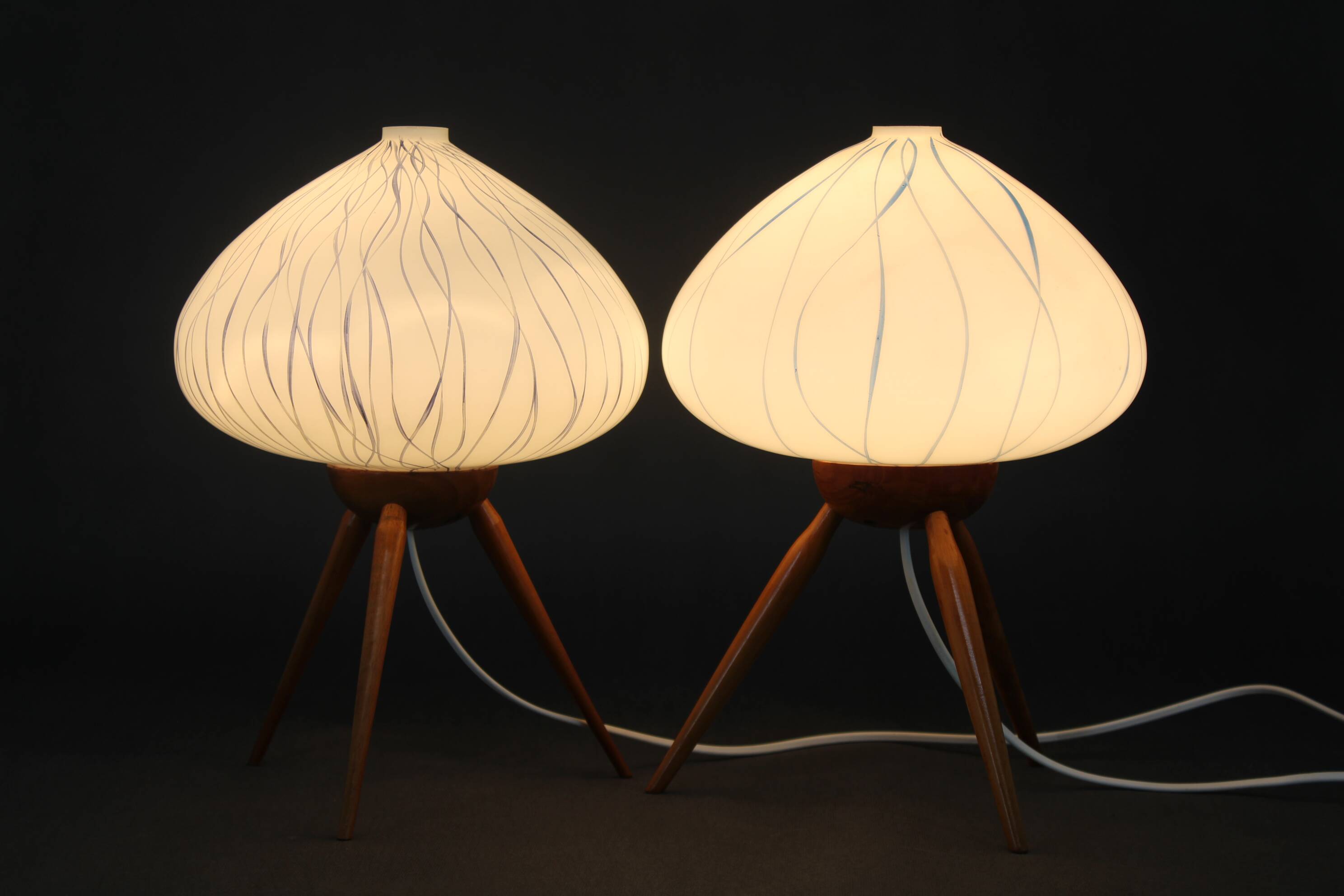 1960s pair of table lamps by uluv , czechoslovakia