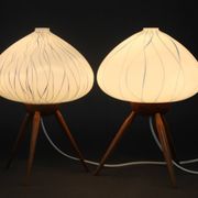 Paire de lampes de table des années 1960 par uluv, tchécoslovaquie