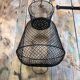 Ancienne Nasse Pêche Panier Métal Noir Pliable Vintage #A315