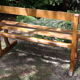 Old solid oak church pew