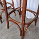 Set of 6 Vintage Bentwood Bar Stool Set: Brown Leather Seat, Nailhead Trim