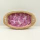 Oval wicker top 2 handles deco orchids