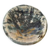 Glazed ceramic cup – Deer in the forest – Incised decoration and free form