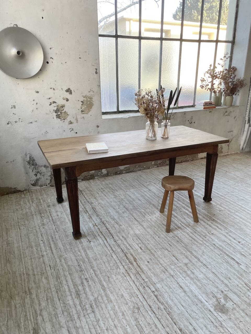 Solid oak farmhouse table 185cm