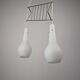 Italian Pendant Lamp with Opaline Shades & Brass, Stilnovo Style, 1950s