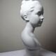 Bust of Louise Brongniart after Houdon, white biscuit Tharaud Limoges 20th century.