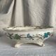 Oval jardinière in earthenware on legs with Japonese motif, birds, leaves.