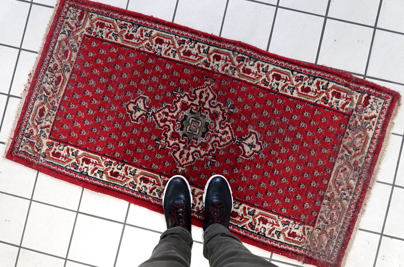 Tapis Seraband indien vintage en laine fait main – 74 x 143 cm - 1C1036