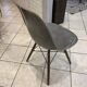 DSW chair elephant grey fibre, walnut dowel, Eames, Herman Miller, vintage.