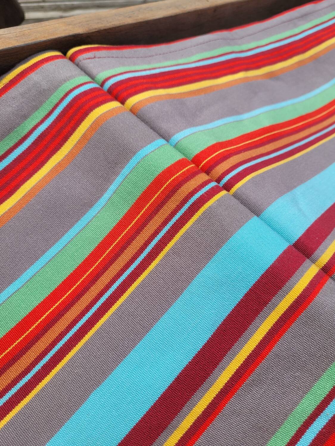 Pair of Roland Vlaemynck bayadere canvas loafers