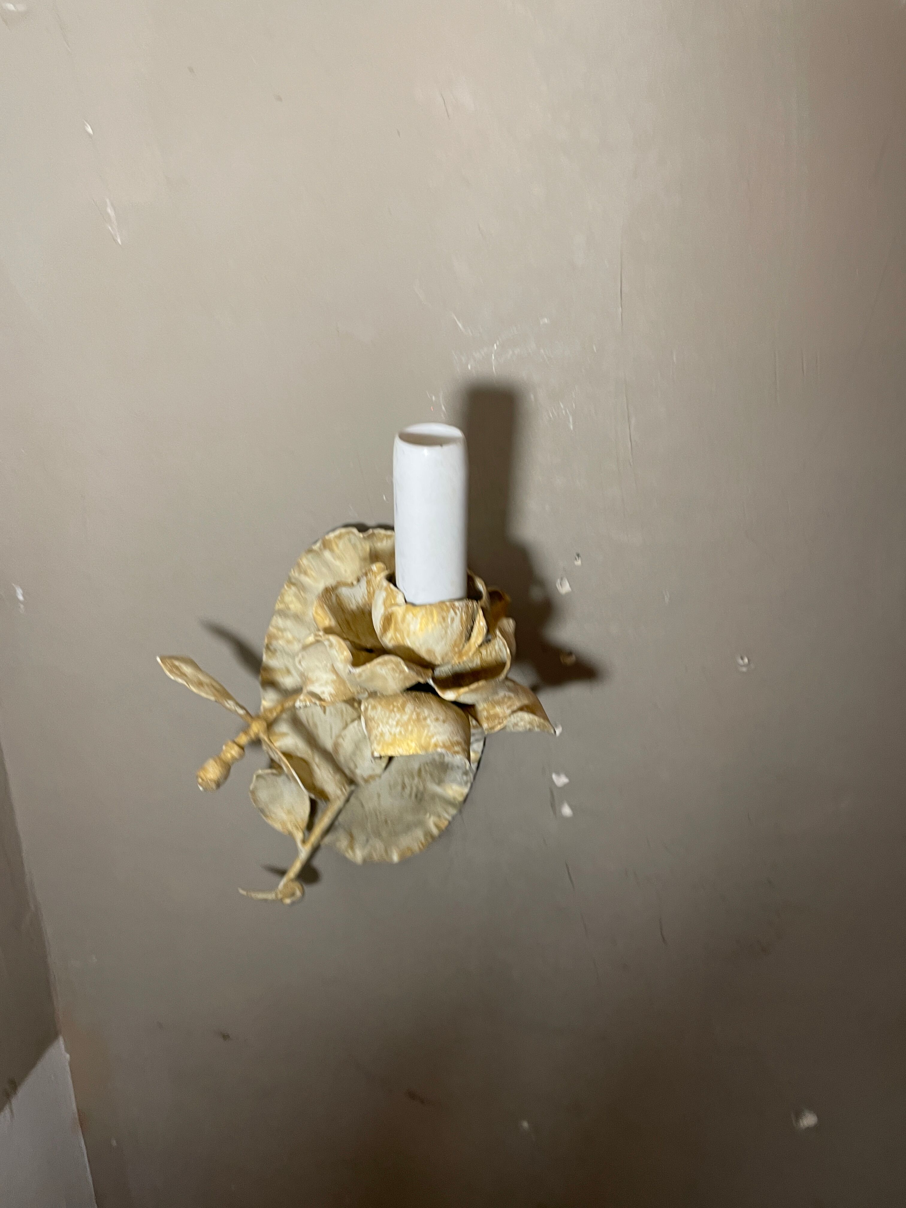 Wall lamp metal flower 60s
