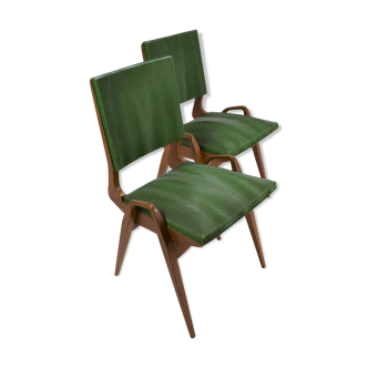Paire de chaises en hêtre de Maurice Pré