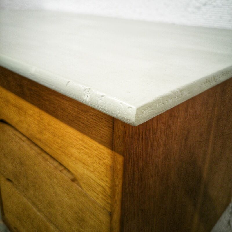 Scandinavian desk in vintage oak