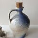 Set of liqueur bottle + 6 stoneware cups Signed Albert Breton Vézelay