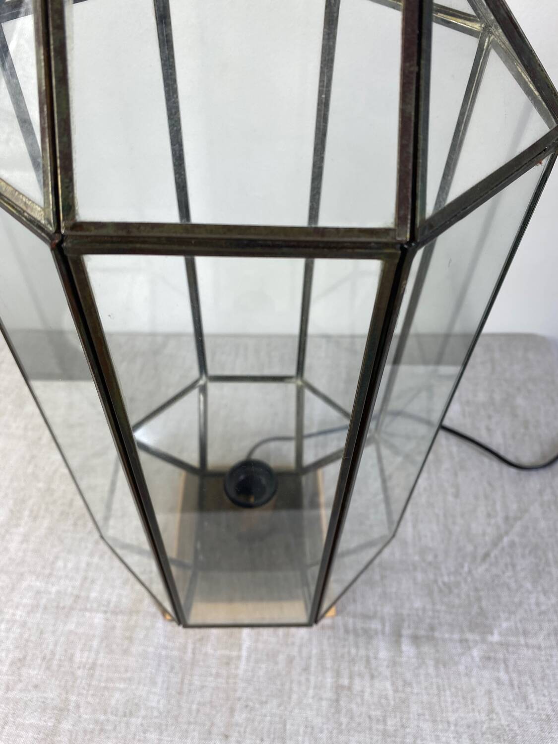 Lampe en laiton et verre