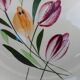 Lot of six plates decorated Tulips "Longchamp"
