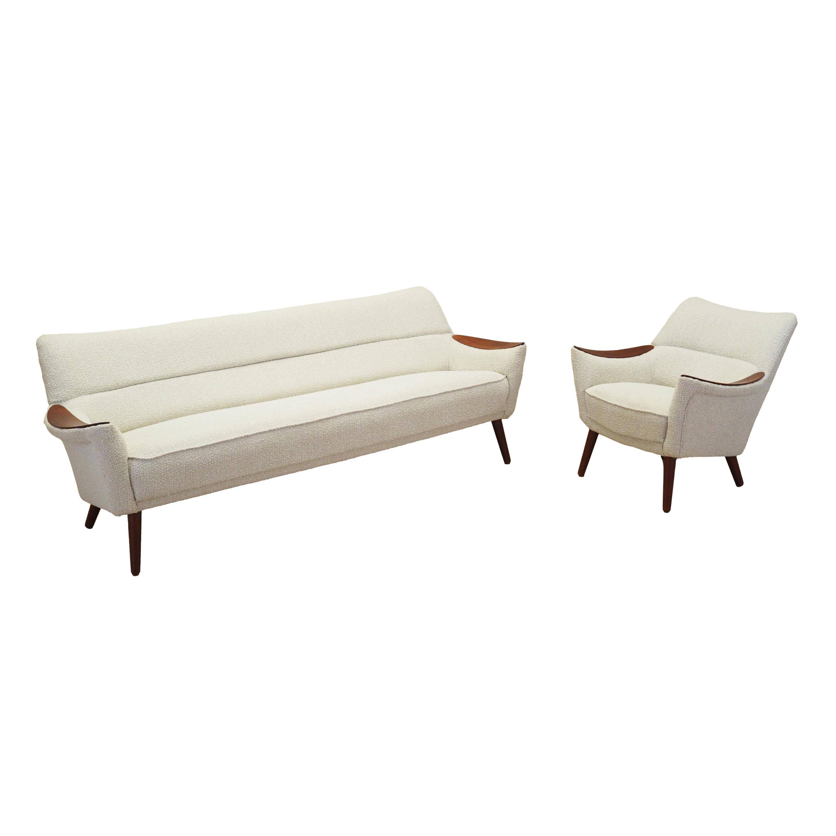 Beige living room set, Danish design, 1970s, production: Denmark