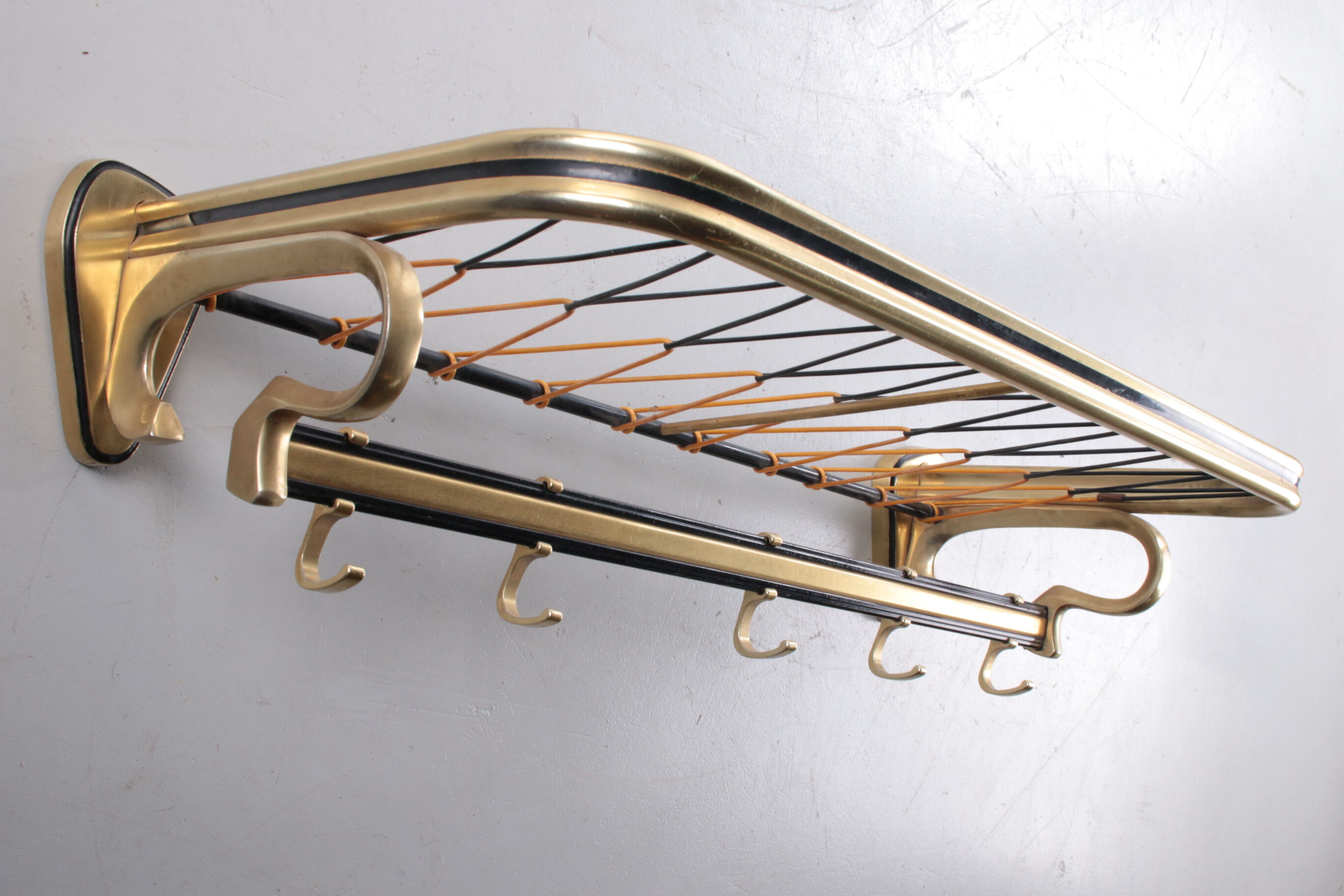 Wall coat rack Hollywood Regency style 1960s