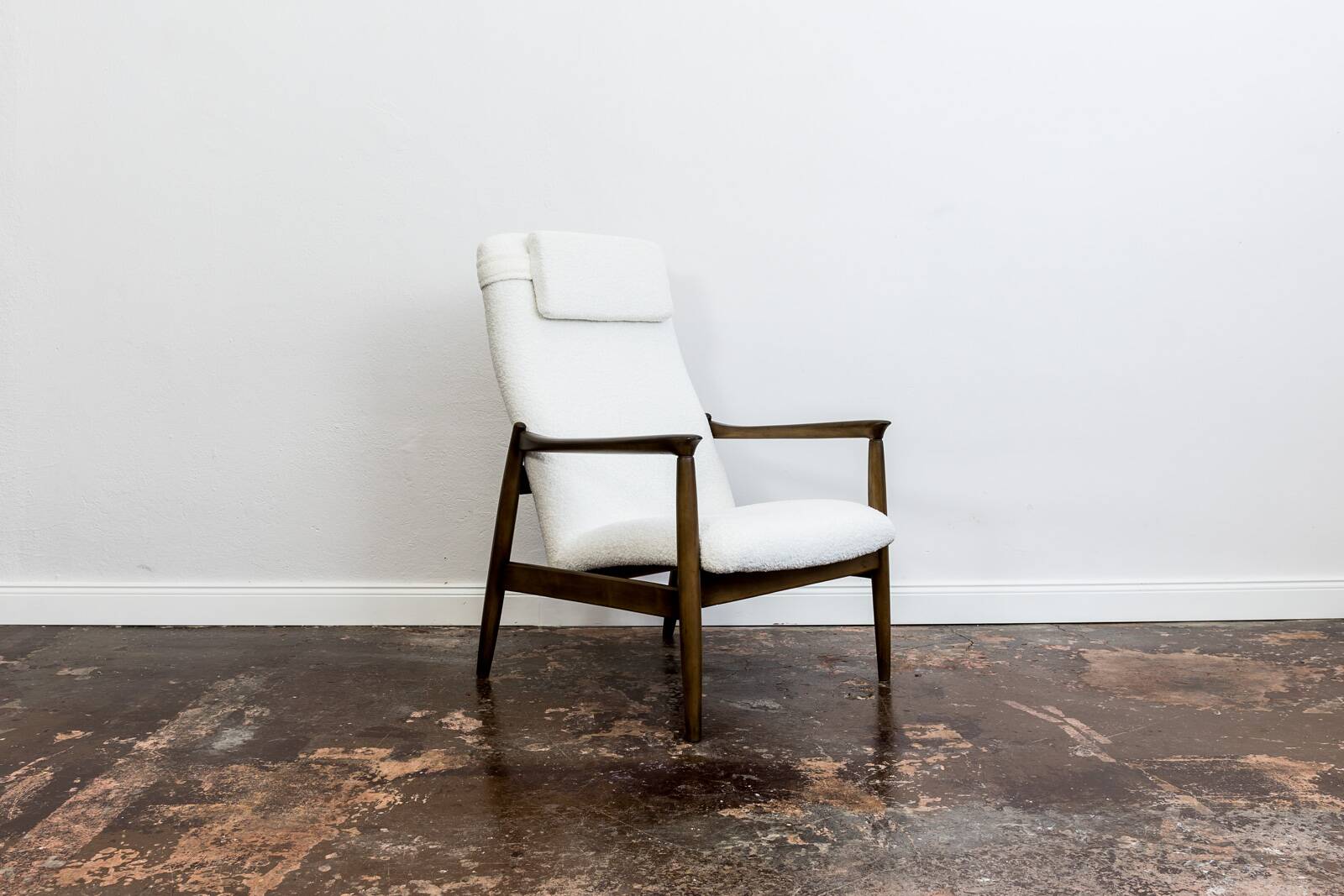 Mid Century Modern High Back Armchair By Edmund Homa, Gfm, Poland, 1960's