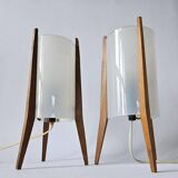 Pair of Mid-Century Table Lamps Pokrok Zilina, Tripod, Rocket, 1970s