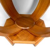 Octagonal Walnut Pedestal Table, Art Deco Modernist, France, c. 1930