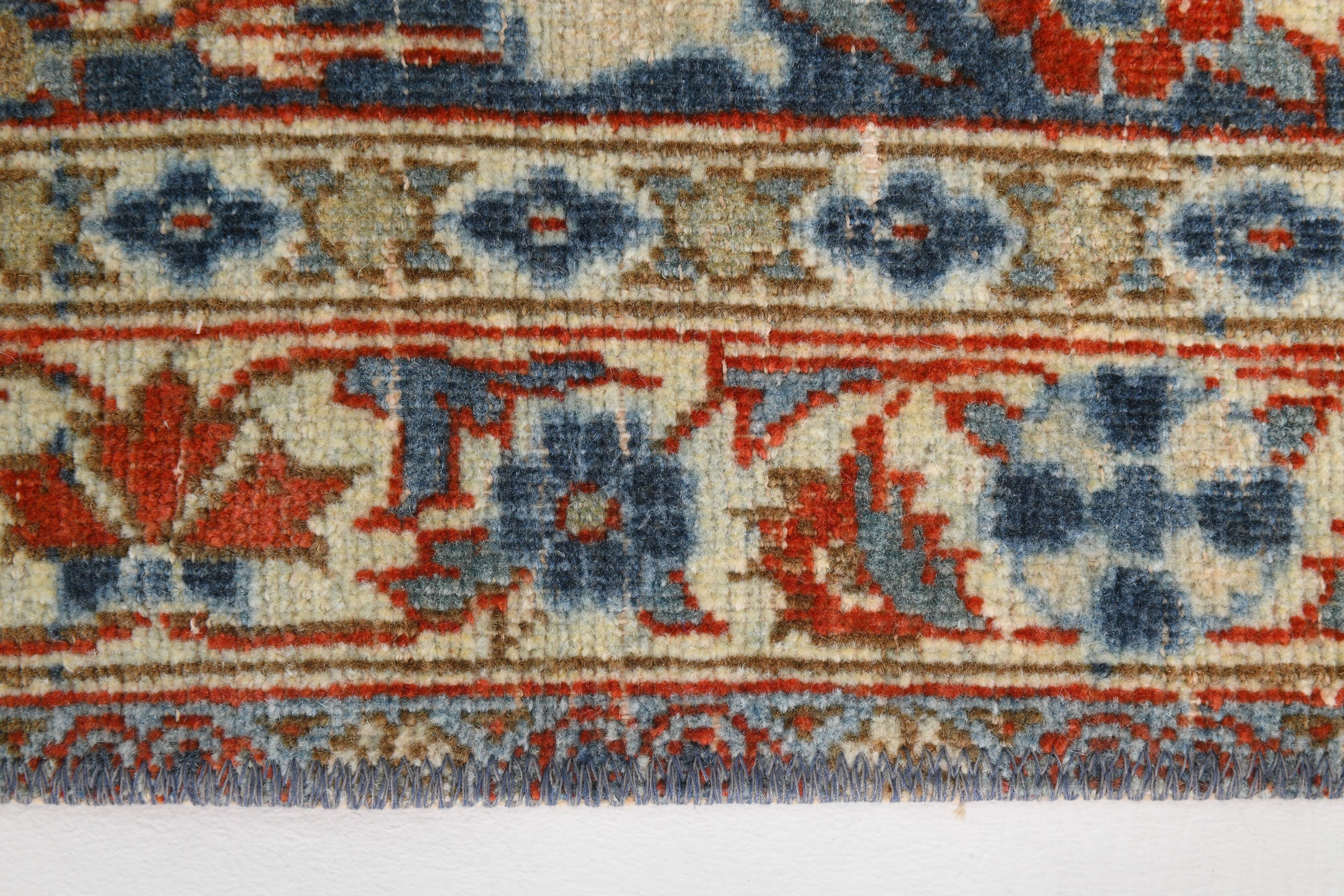 2x7 Navy Blue & Red Persian Runner Rug, 60x208Cm