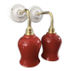 Pair of ceramic and glass wall sconces