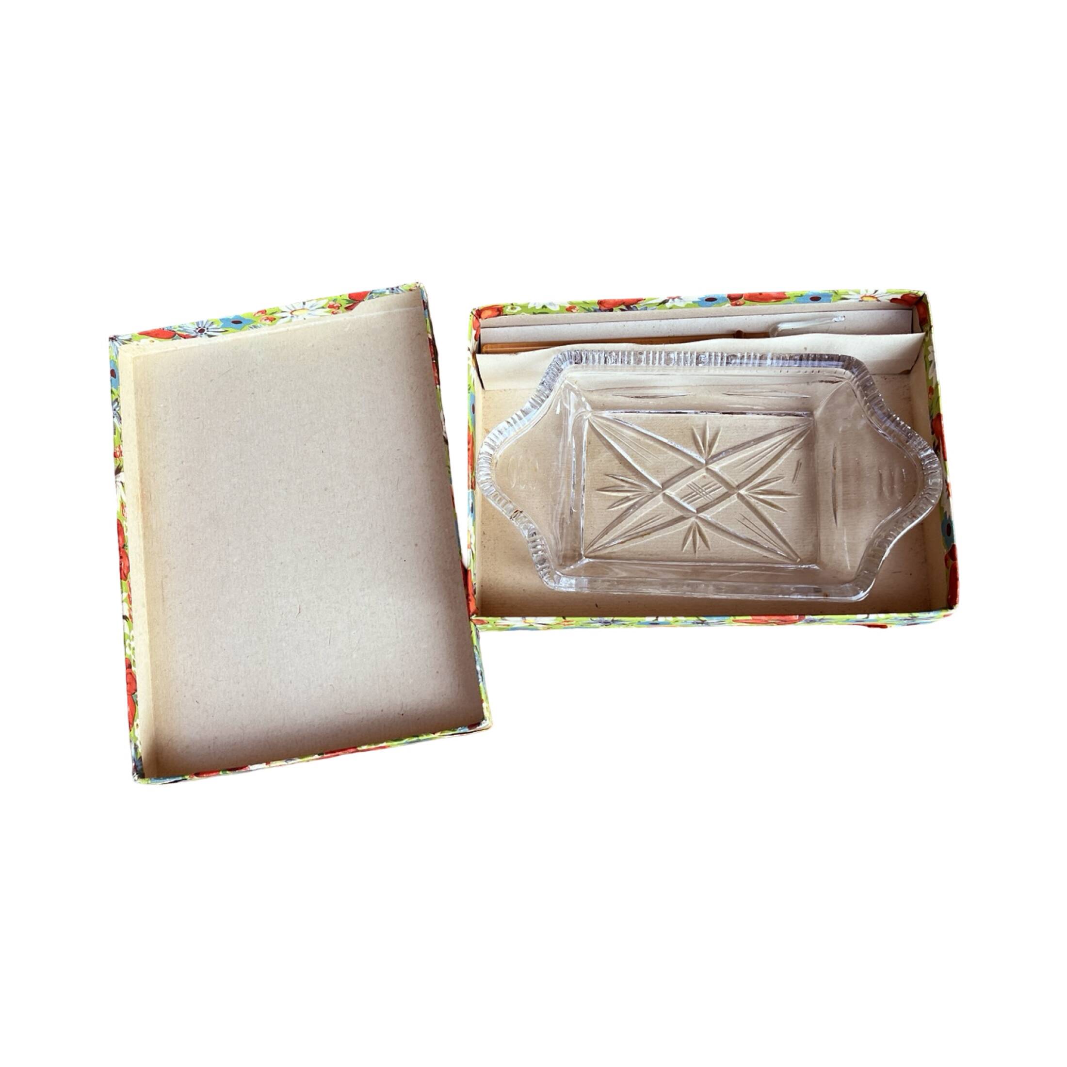 Crystal salad bowl for appetizers BOHEMIA, Czechoslovakia 1970s