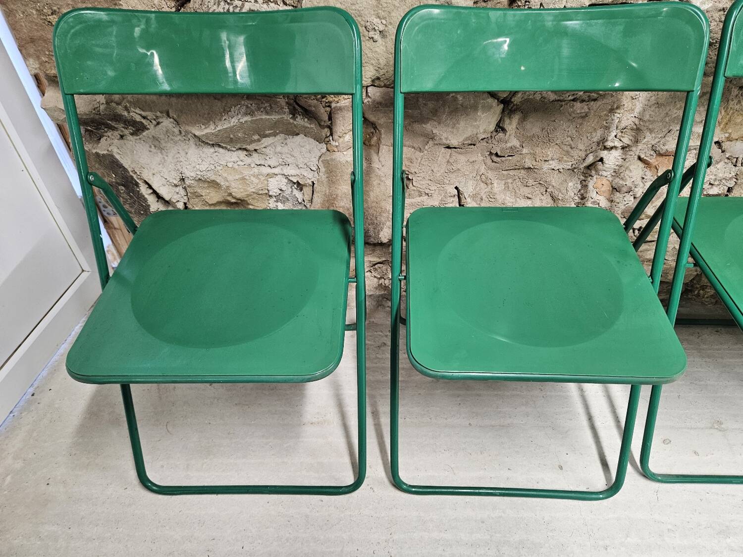 Lot de 6 chaises verte de terrasse pliables