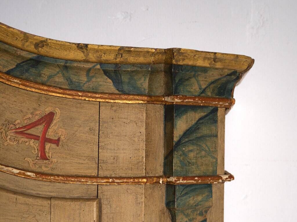 Antique baroque wardrobe painted in pine – Austro-Hungarian Empire, Year 1794