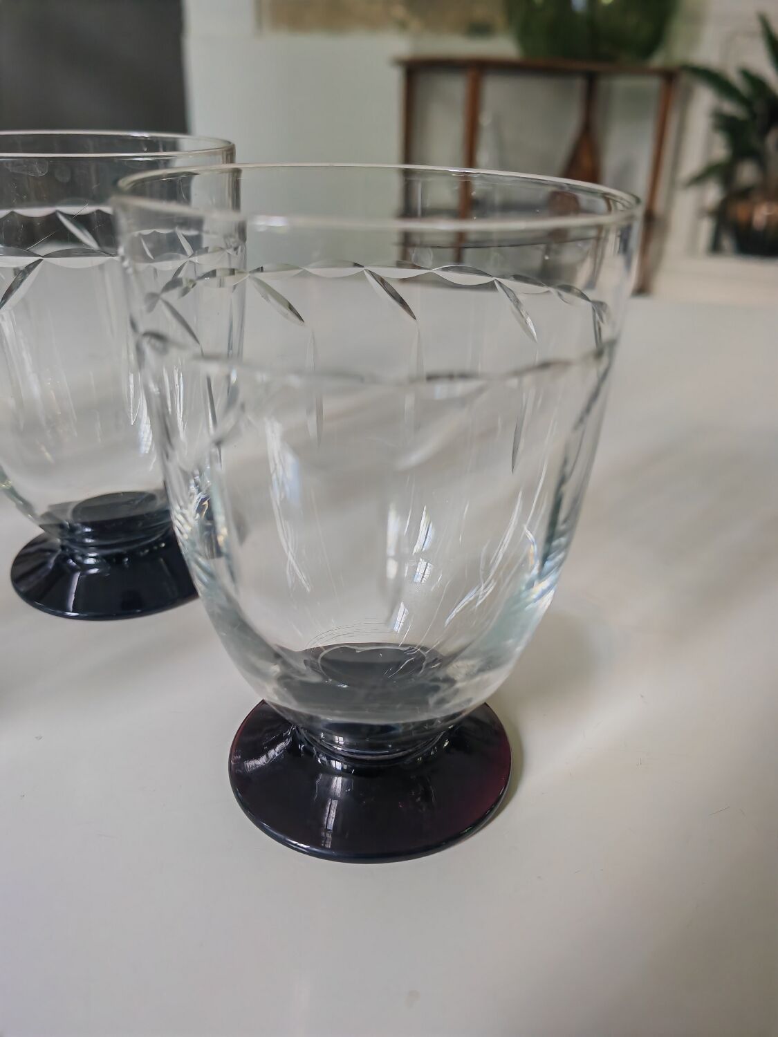 4 antique glasses