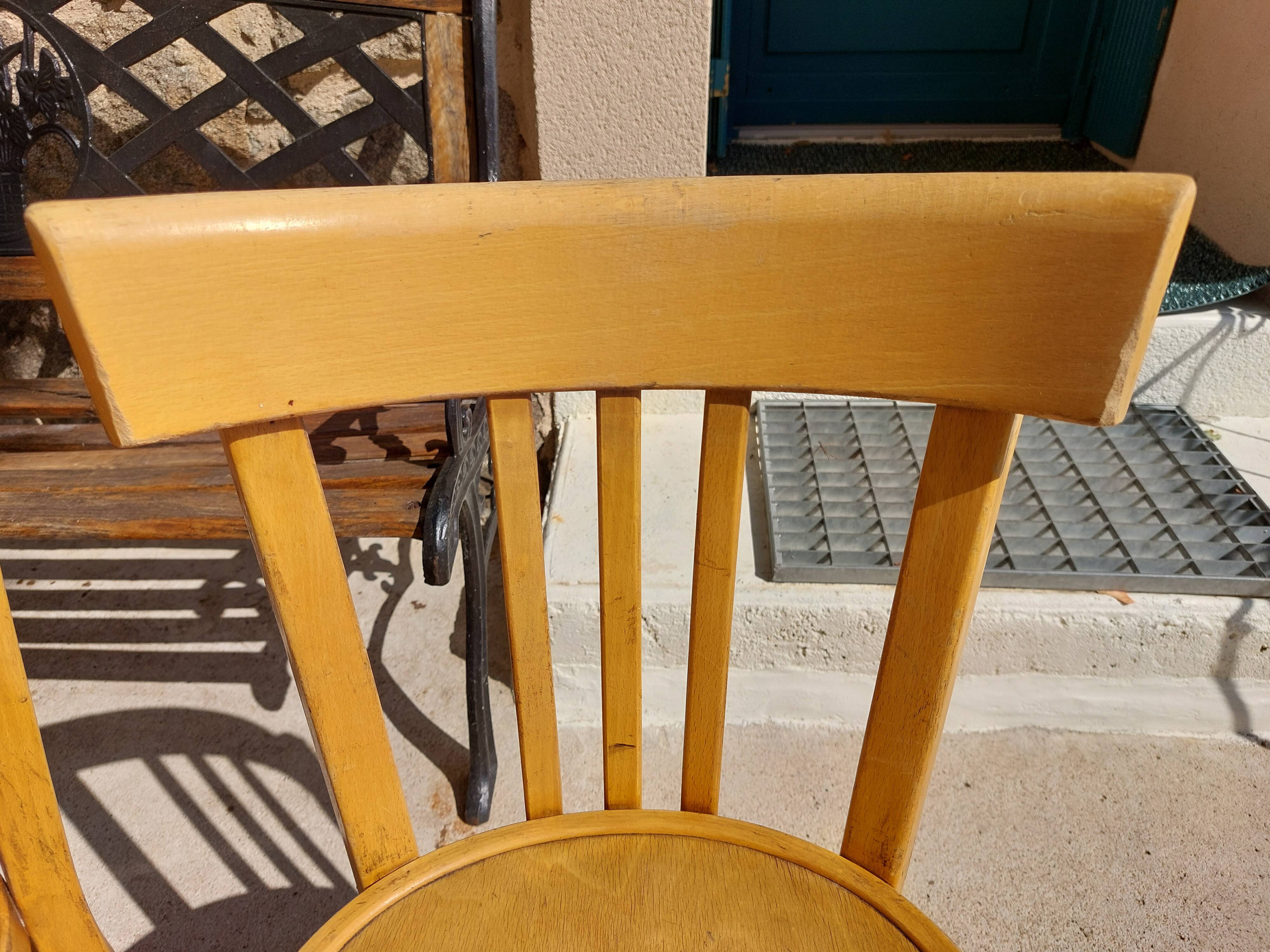 4 Baumann bistro chairs, different shades, vintage