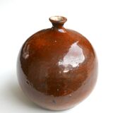 Vase boule en grès de Jacky Coville, années 70