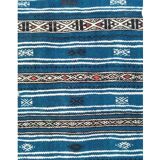 Kilim bleu fait main en pure laine - 215x125cm