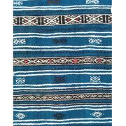 Kilim bleu fait main en pure laine - 215x125cm