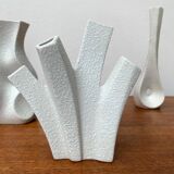White sculptural vases by Peter Müller for Sgrafo Modern, 1960s, set of 6.