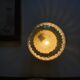 Vintage round wall lamp in golden yellow glass, 23 cm ceiling light.