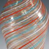 Multicoloured cane vase by Fratelli Toso, Murano, Italy, circa 1965.