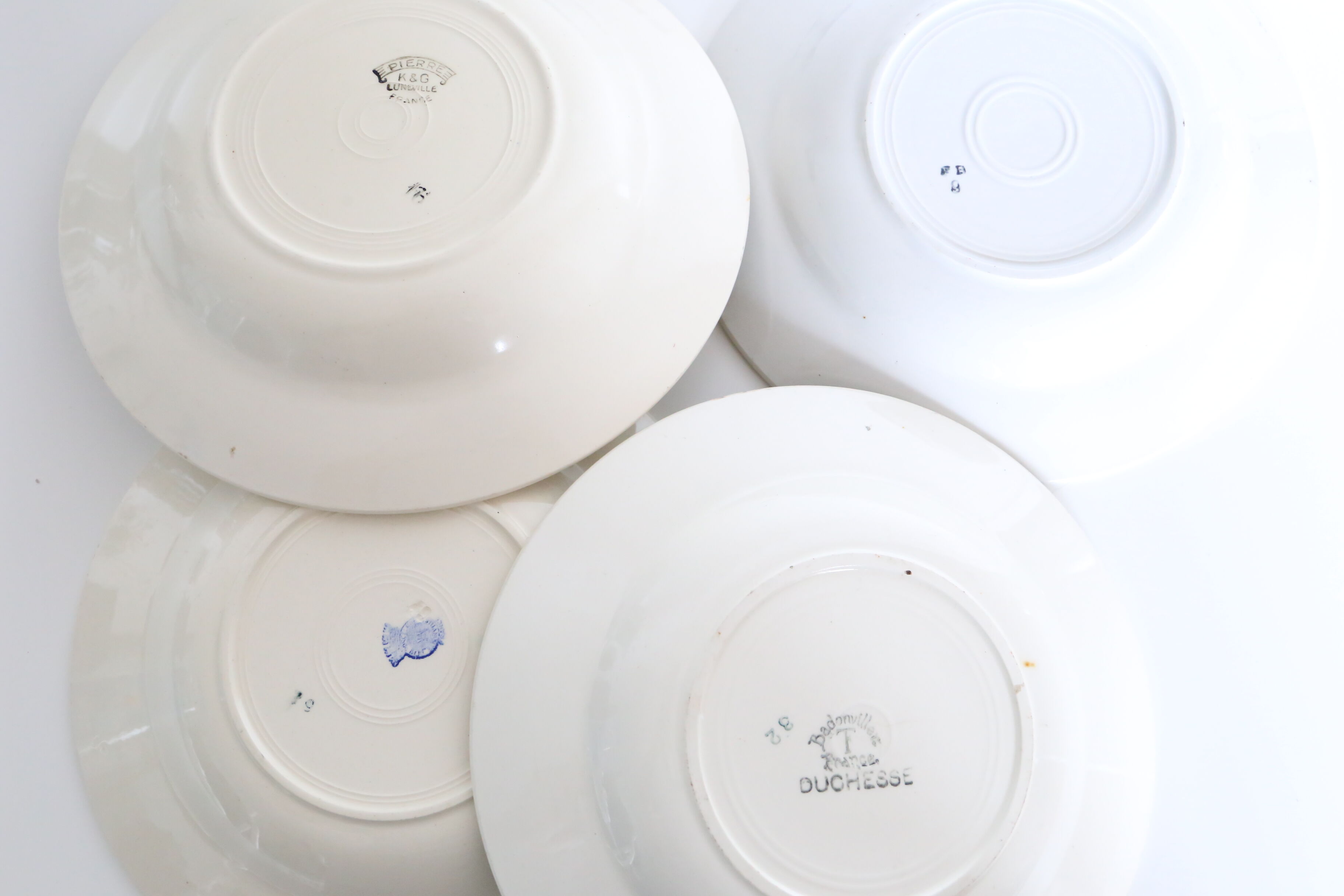4 mixed deep plates, Moulin des Wolves, Luneville, Badonviller