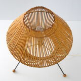 Three-year rattan lamp 1950 vintage