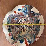 Glazed ceramic plate signed