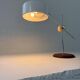 Vintage Midcentury desk lamp in brown leather and chrome Atelje Lyktan, Sweden
