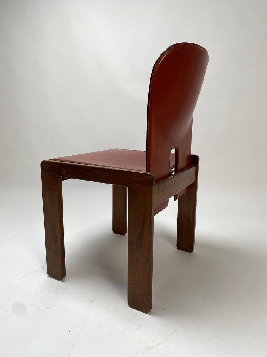 Set of Leather 121 Chairs by Afra & Tobia Scarpa for Cassina, 1967