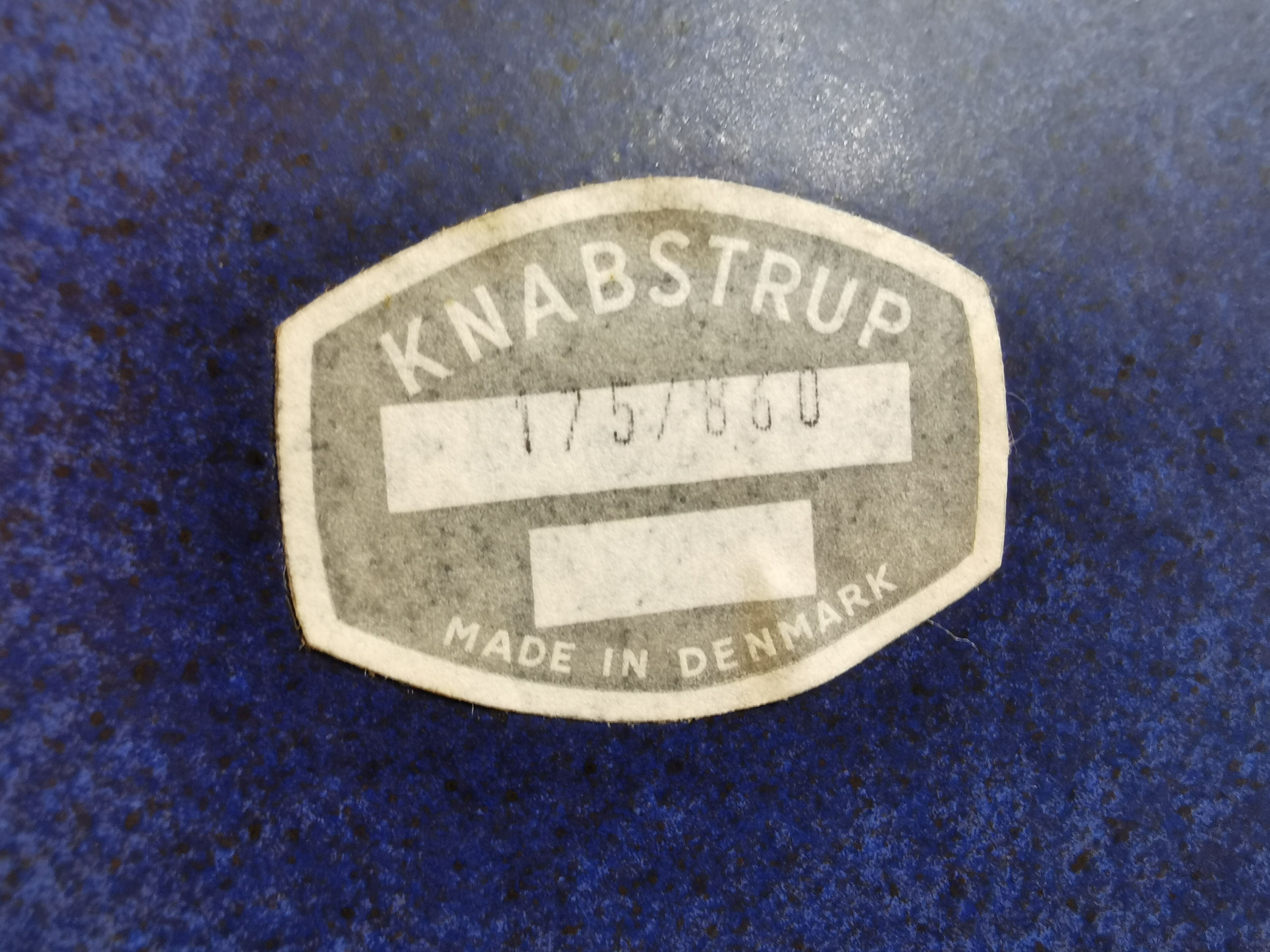 Ceramic plate, from Danish Knapstrup, in beautiful blue glaze.