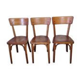 Ensemble de trois chaises bistrot Baumann